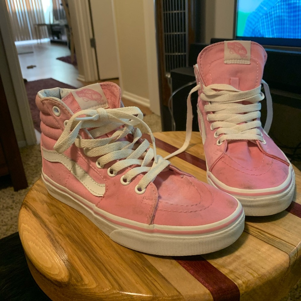 Pink high top vans
